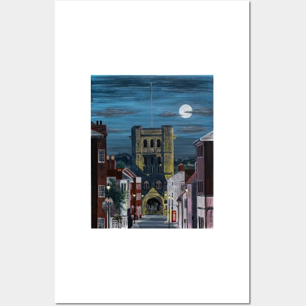 Norman Tower in the Moonlight Painting Wall Art by TomCrittenden